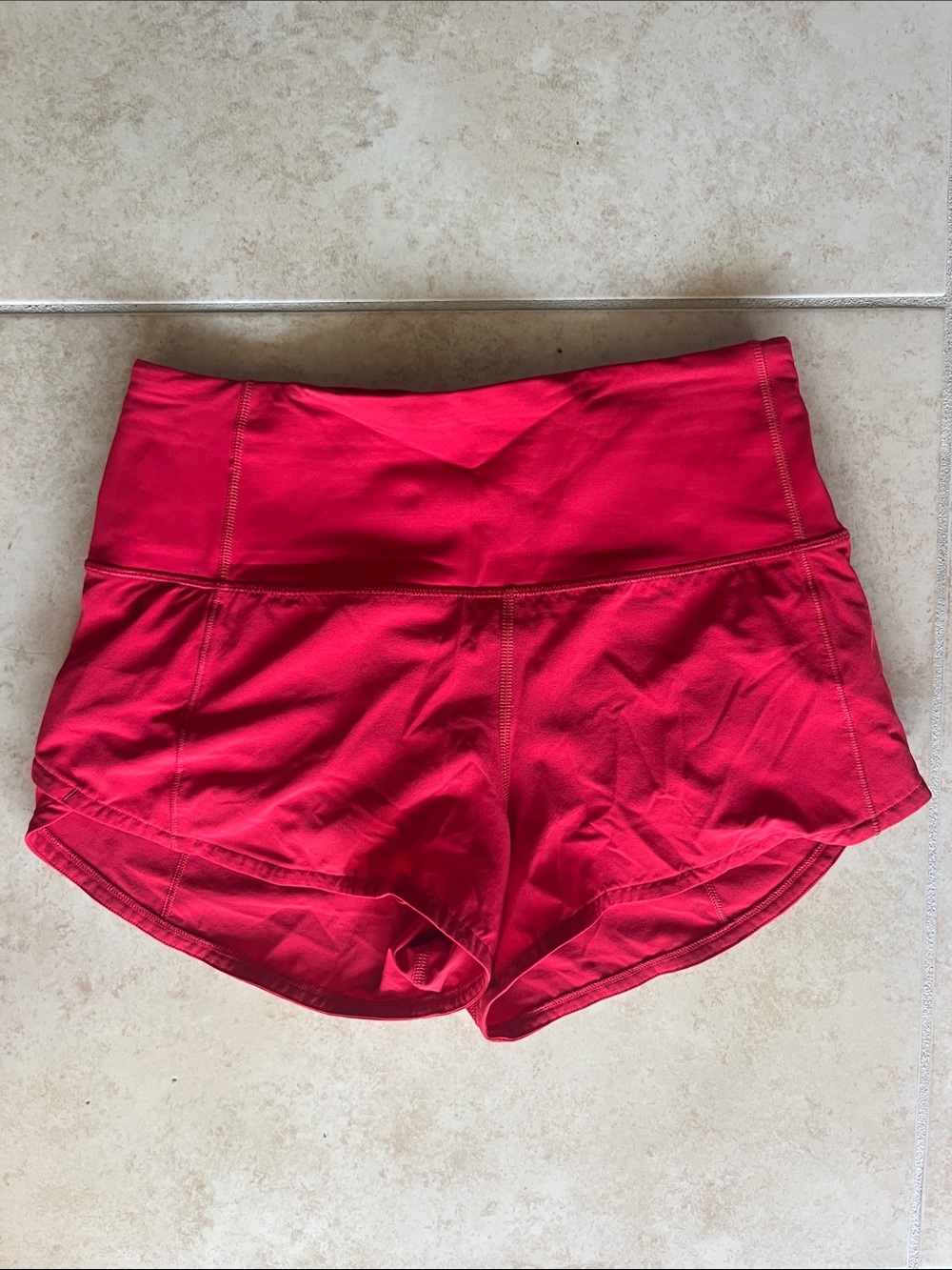 Size 4 Lululemon High-Waist Red Women’s Active Shorts
